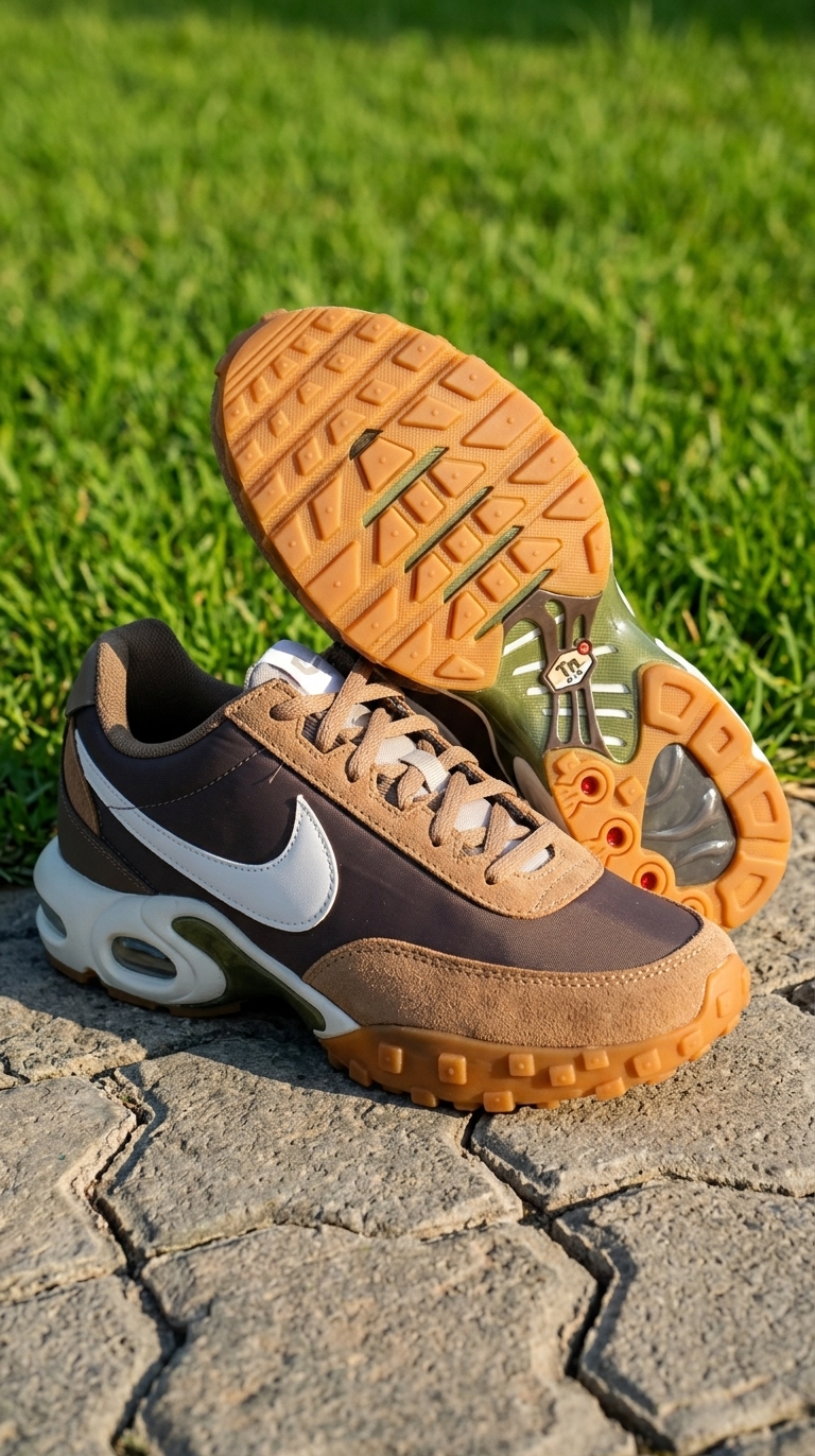 sneaker palopo- Nike Air Max Waffle SP (varian warna Matte Olive / Dark Brown Gum foto 4