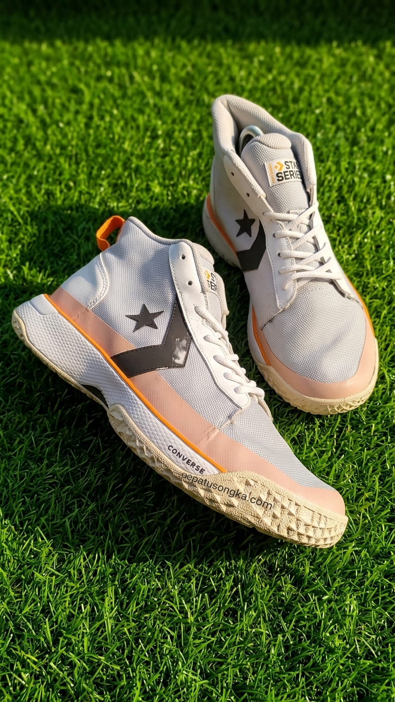 sepatu basket Converse x Tinker Hatfield Star Series BB Mid "White/Pure Platinum"